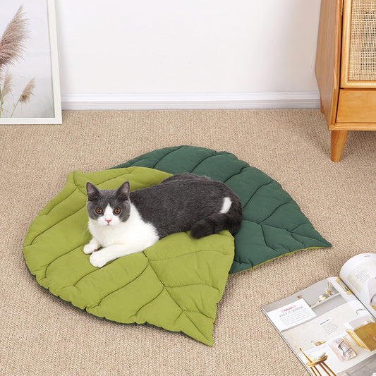 Leaf Shape Soft Dog Bed Mat: Machine Washable Mattress for Pets