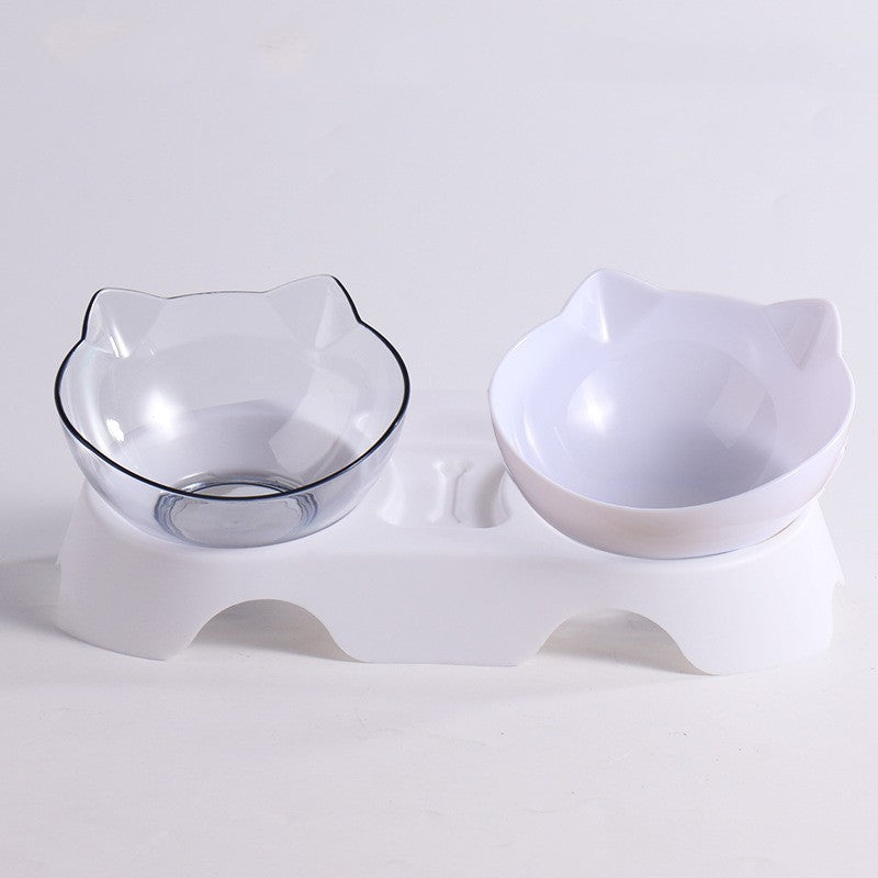 DuoDine: Double Cat Bowl Stand for Convenient Feeding