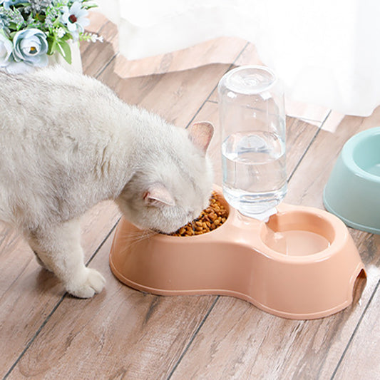 AquaFeed Double: Automatic Water Dispenser and Bowl Combo for Pets
