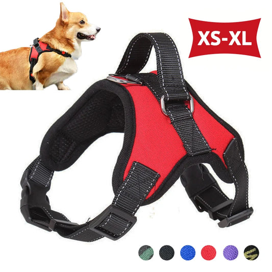 Reflective Adjustable Saddle Dog Harness: No-Pull Walking and Training Harness for Small, Medium, Large, and Extra-Large Dogs