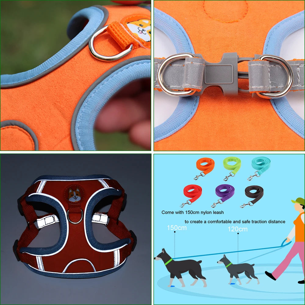Reflective No-Pull Pet Harness and Leash Set